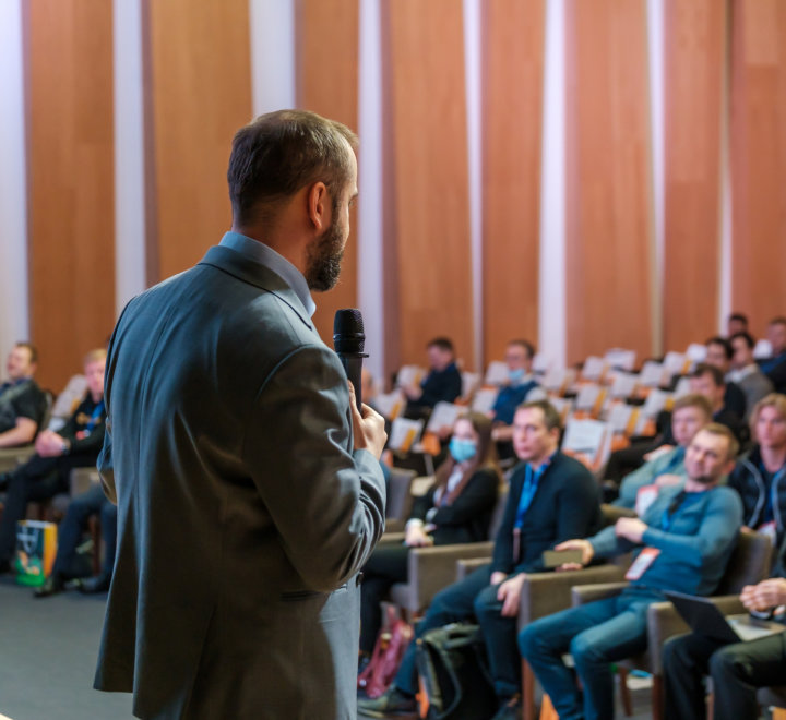 presenter speaks to audiences