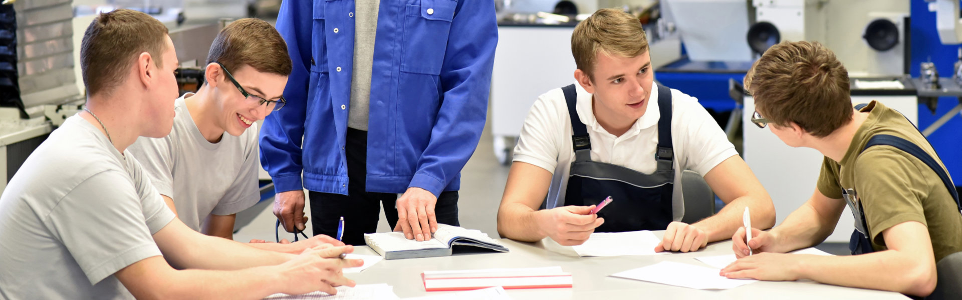 group of young people in technical vocational training